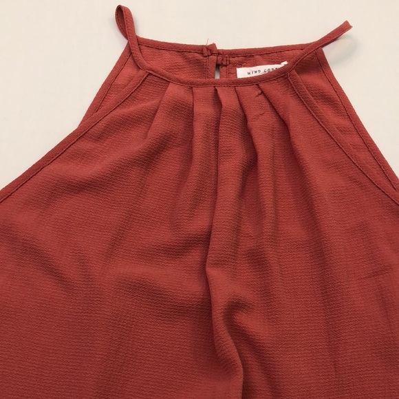 Mind Code Womens Coral Textured Polyester Halter Top Size M - Picture 6 of 8